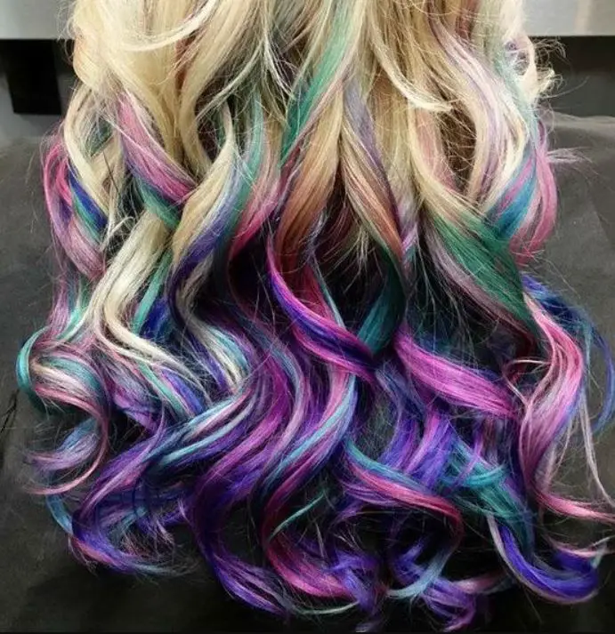 colourful curled hair