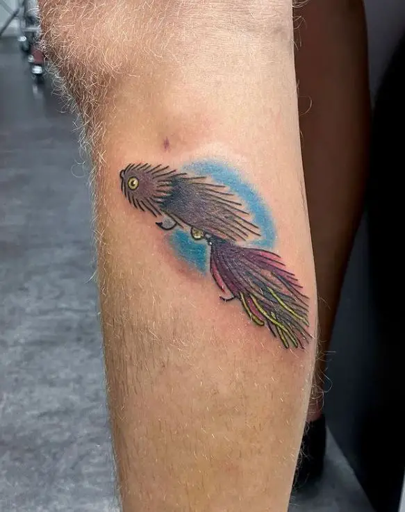 creative fly fishing hook tattoo