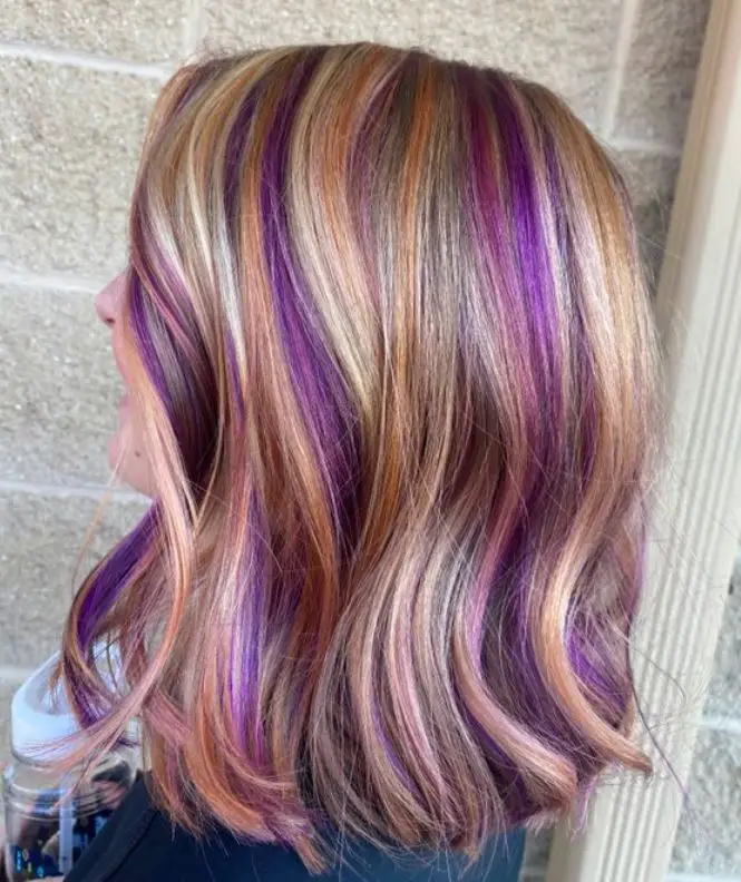 dark purple and pink highlights