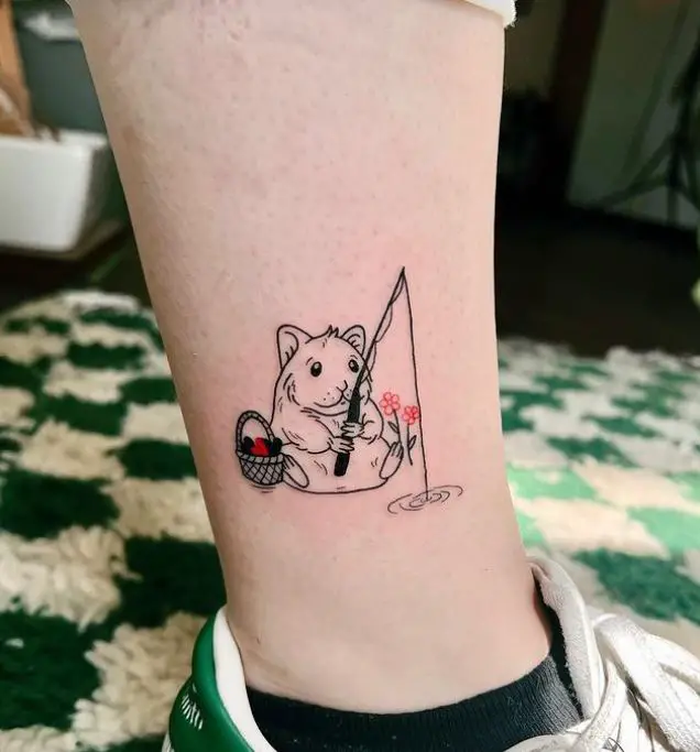 fishing hamster tattoo