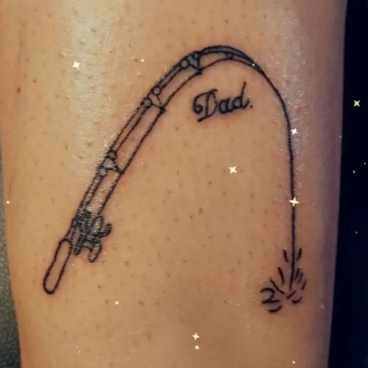 fishing rod memorial tattoo