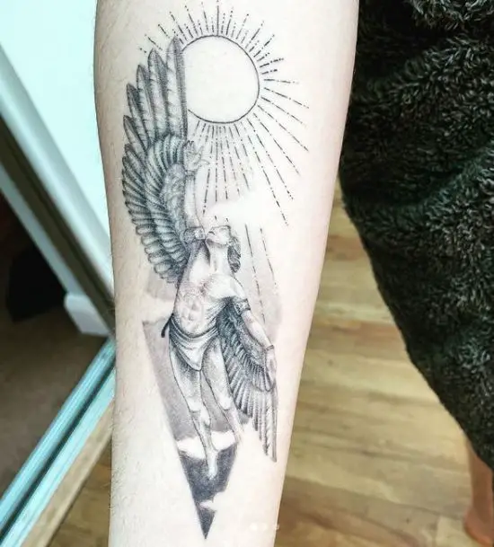 fully healed flying icarus tattoo