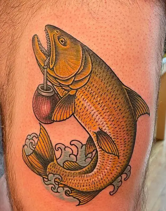 golden dorado fish tattoo