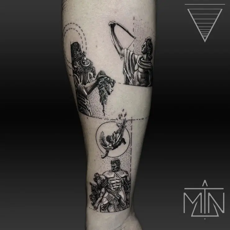 greek themed Icarus tattoo
