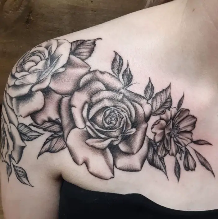 large roses tattoo