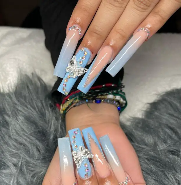 long nails with stones