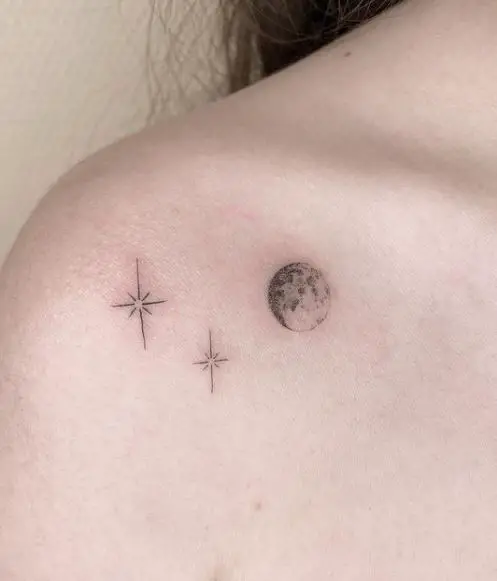 moon and stars tattoo