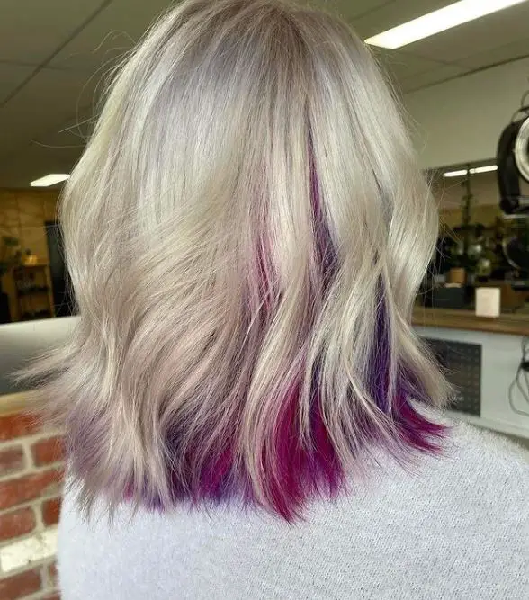 peekaboo colour on blonde hair