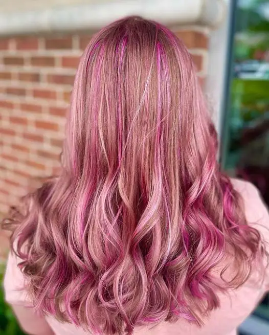pink highlights in different shades