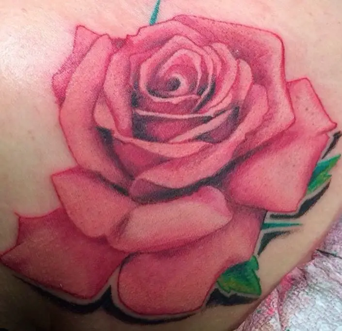 pretty pink rose tattoo