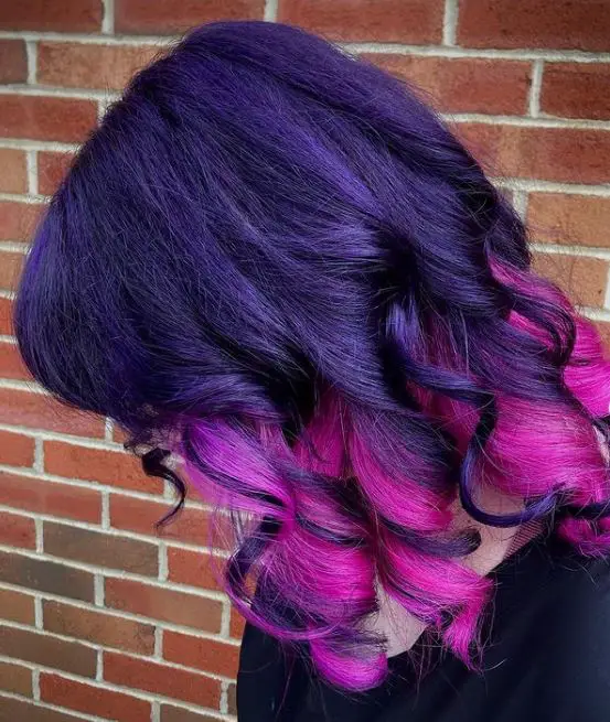 purple ombre on dark hair