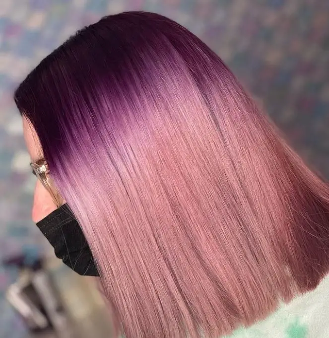 purple to rosegold ombre