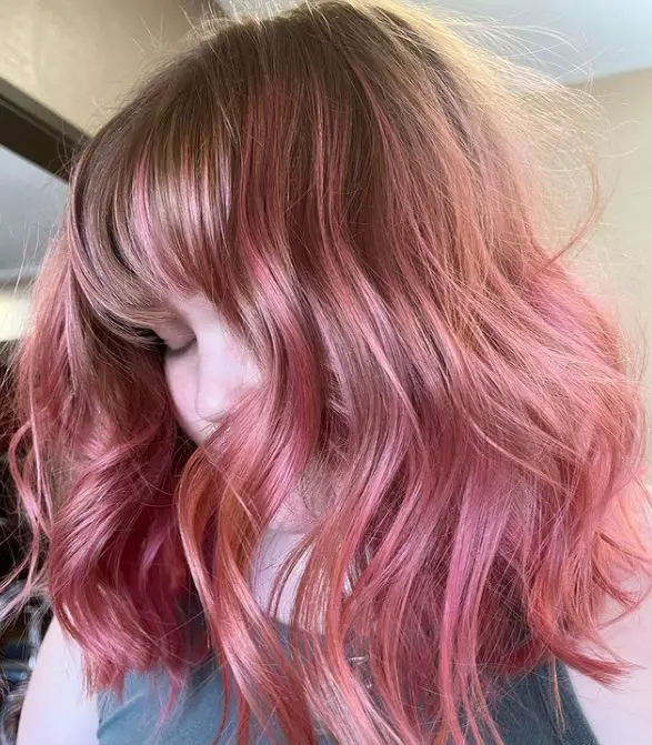 rosy pink highlights