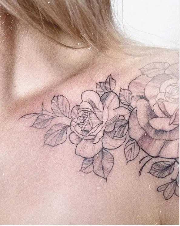 shoulder tattoo with roses