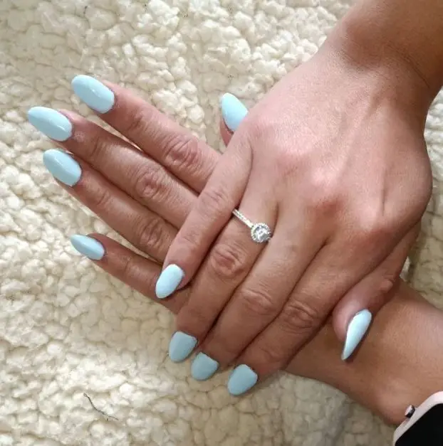 simple baby blue acrylic nails