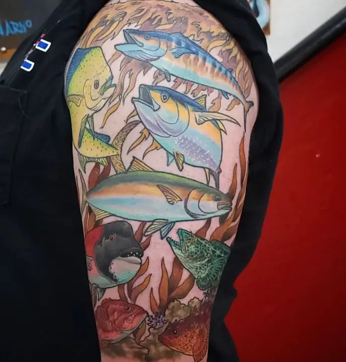 tattoo of fish underwater