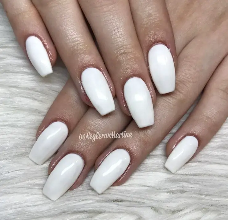 All White Nails