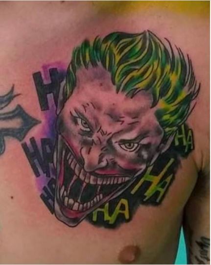 Colored Joker Tattoo Art