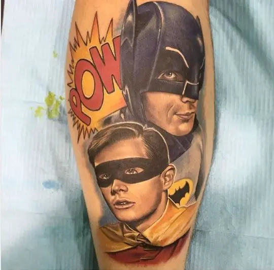 classic Batman and Robin tattoo