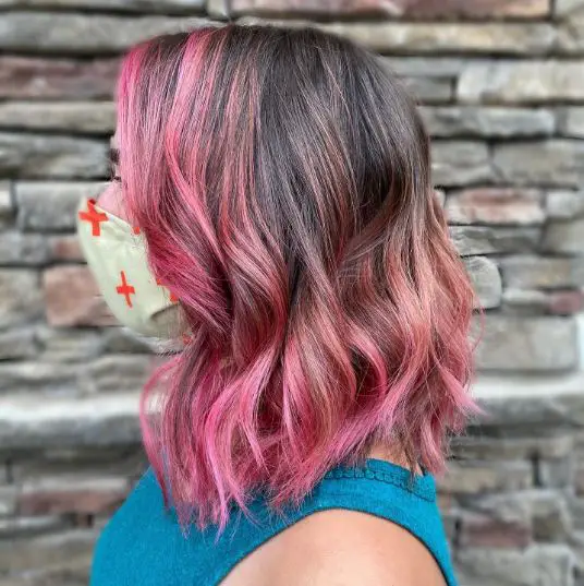 Balayage with a pink overlay