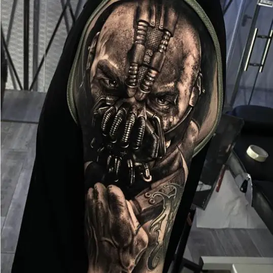 Bane The Villain Realistic Tattoo Art