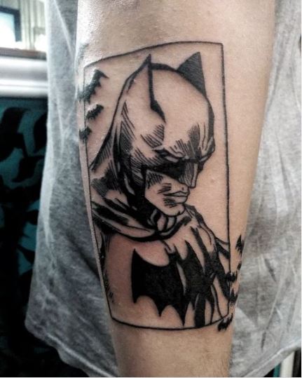 Batman Comic Vignette Tattoo