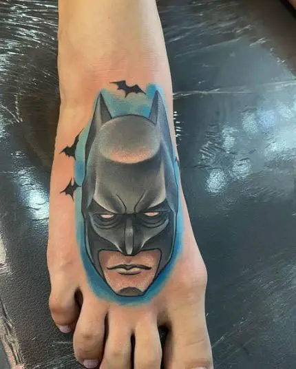 Batman Coverup Tattoo on Feet
