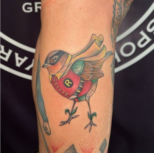 Batman Robin As A Bird Tattoo Art