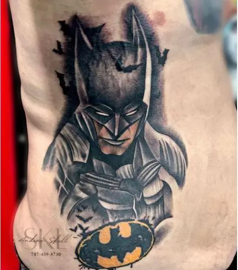 Batman Sketch Piece Watercolor Tattoo