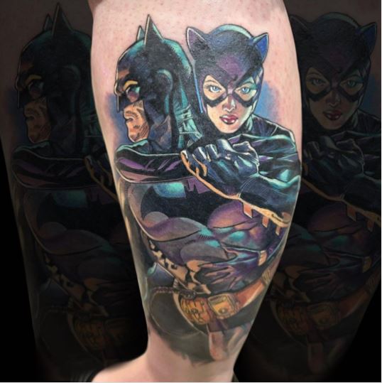 Batman and Catwoman Tattoo Art