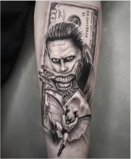 Batman and Joker Script Tattoo