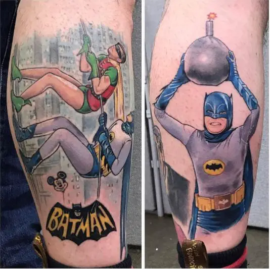 Batman and Robin Cartoon Tattoo Design