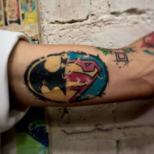 Batman vs Superman Logo Tattoo