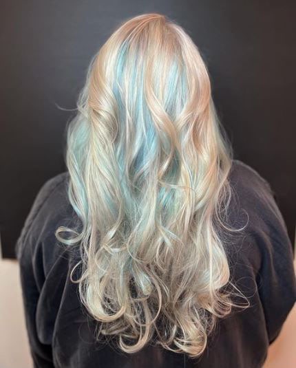 Beautiful Icy Blonde With Subtle Blue Highlights