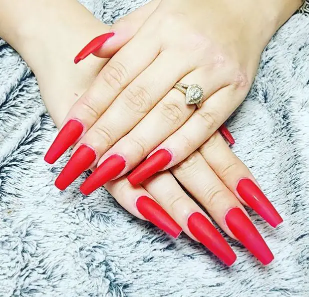 Beautiful Matte Red Mani