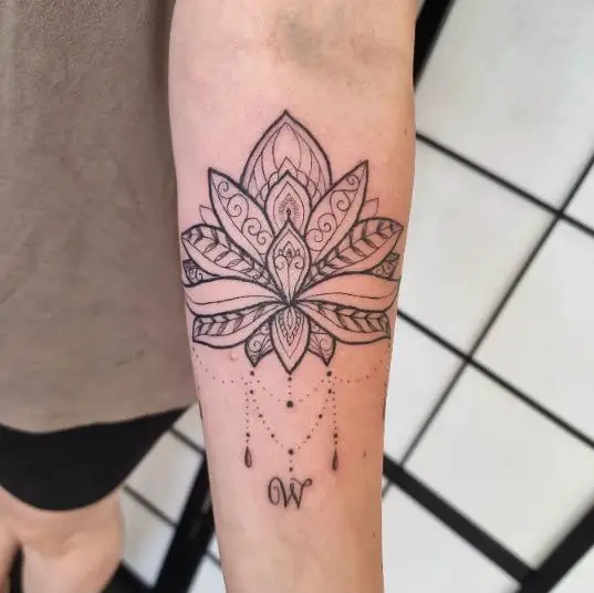 Black Lotus Tattoo With Lots of Details