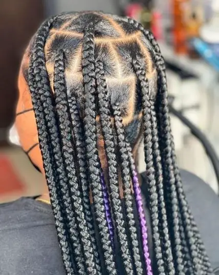 Black With Purple Streaks Jumbo Braids