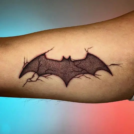 Black and Gray Batman Tattoo