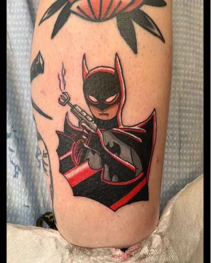 Black and Red Comic Character Batman Tattoo Art