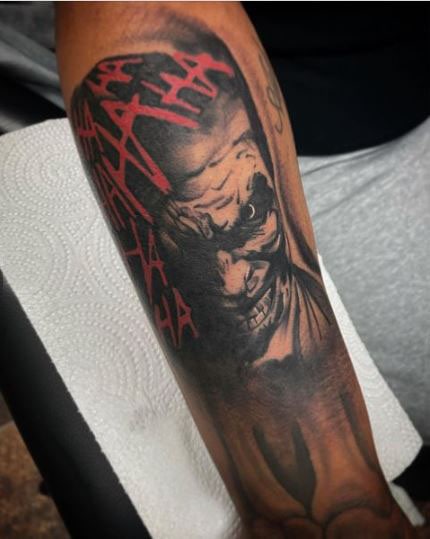 Black and Red Joker Tattoo Art