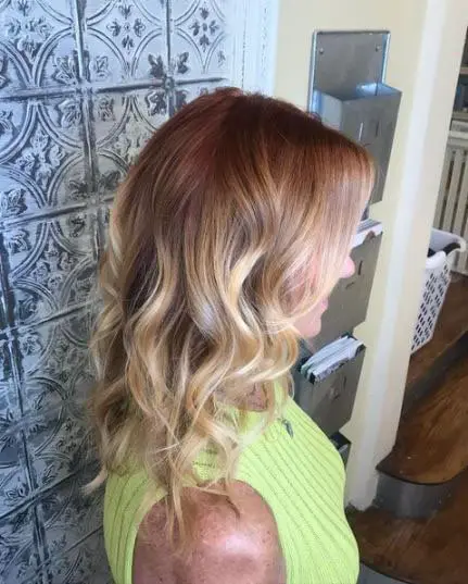 Blonde Tips and Red-Based Balayage