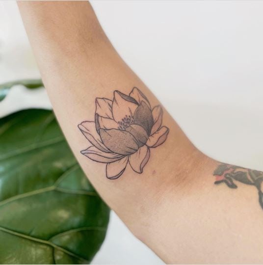 Blooming Lotus Tattoo For Hands