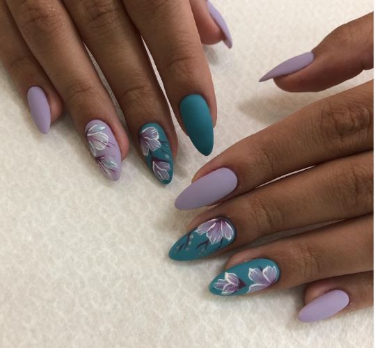 Blue and Purple Nail Designs