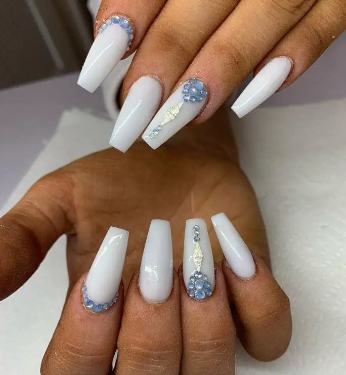 Blue and White Nail Design