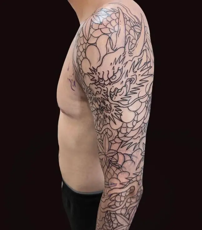 Bold Linework Dragon Tattoo