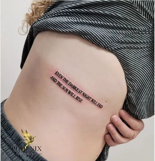 Bold Long Text Tattoo