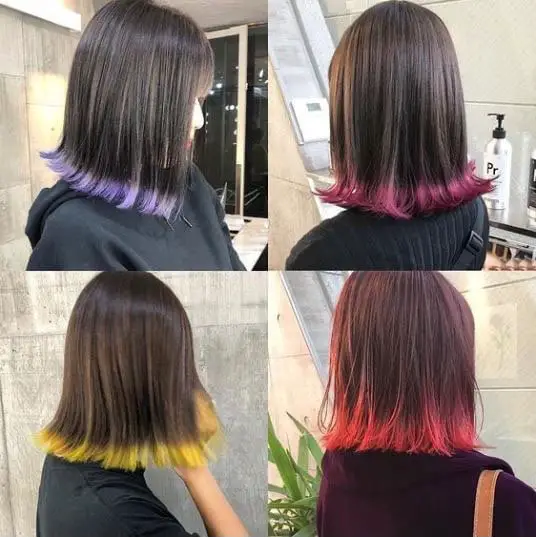 Brown Hair With Colorful Tips