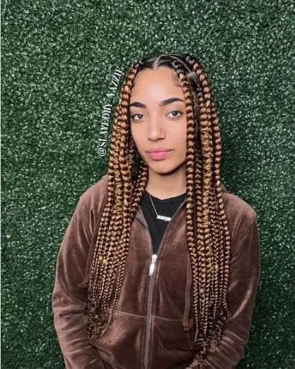 Caramel Jumbo Knotless Box Braids