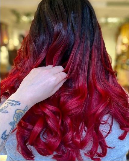 Cherry Red Balayage