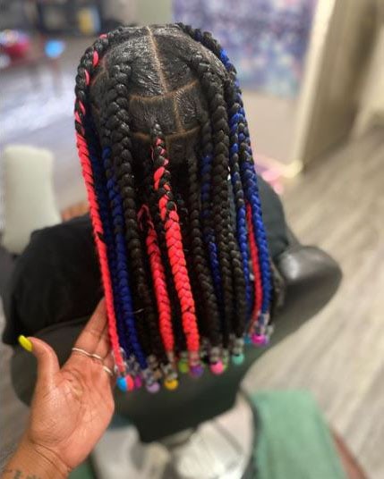 Colorful Jumbo Knotless Braids